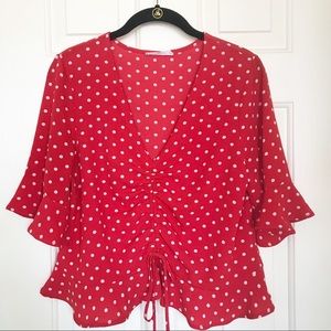 Elodie Ruffle Sleeve Cinched Blouse